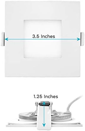 לוקסריט 3 אינץ ' מרובע דק במיוחד הוביל אור שקוע עם תיבת צומת, 8 וואט, צבע סמקט לבחירה 2700 קראט | 3000 קראט